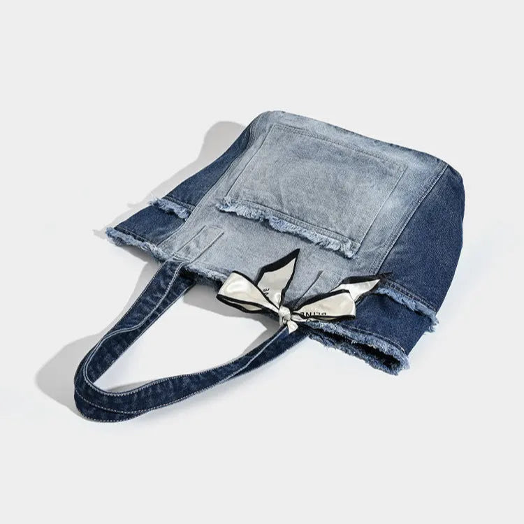 Vintage Bow Denim Bag