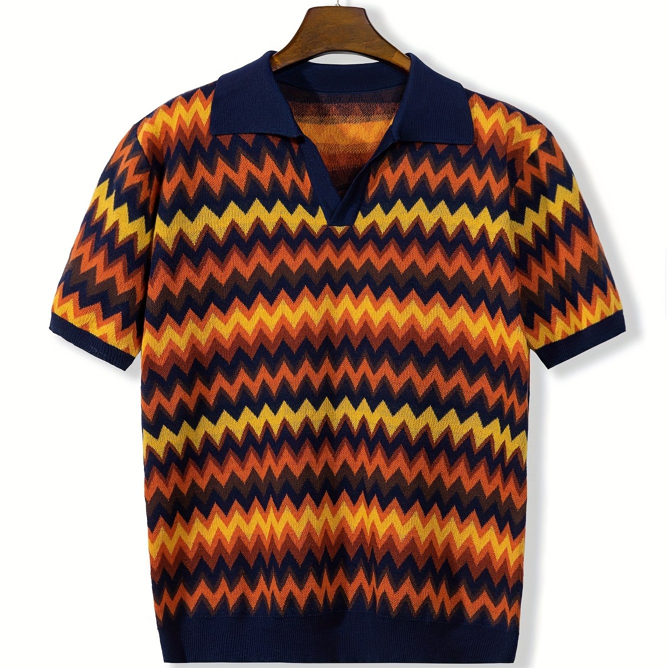 Retro Chevron Knit Polo