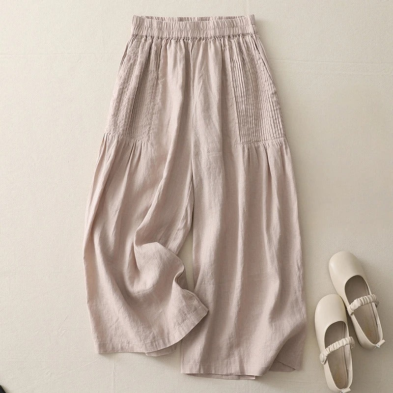 Clara Pintuck Linen Trousers