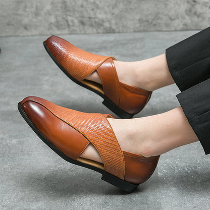 Enzo Woven Leather Loafers