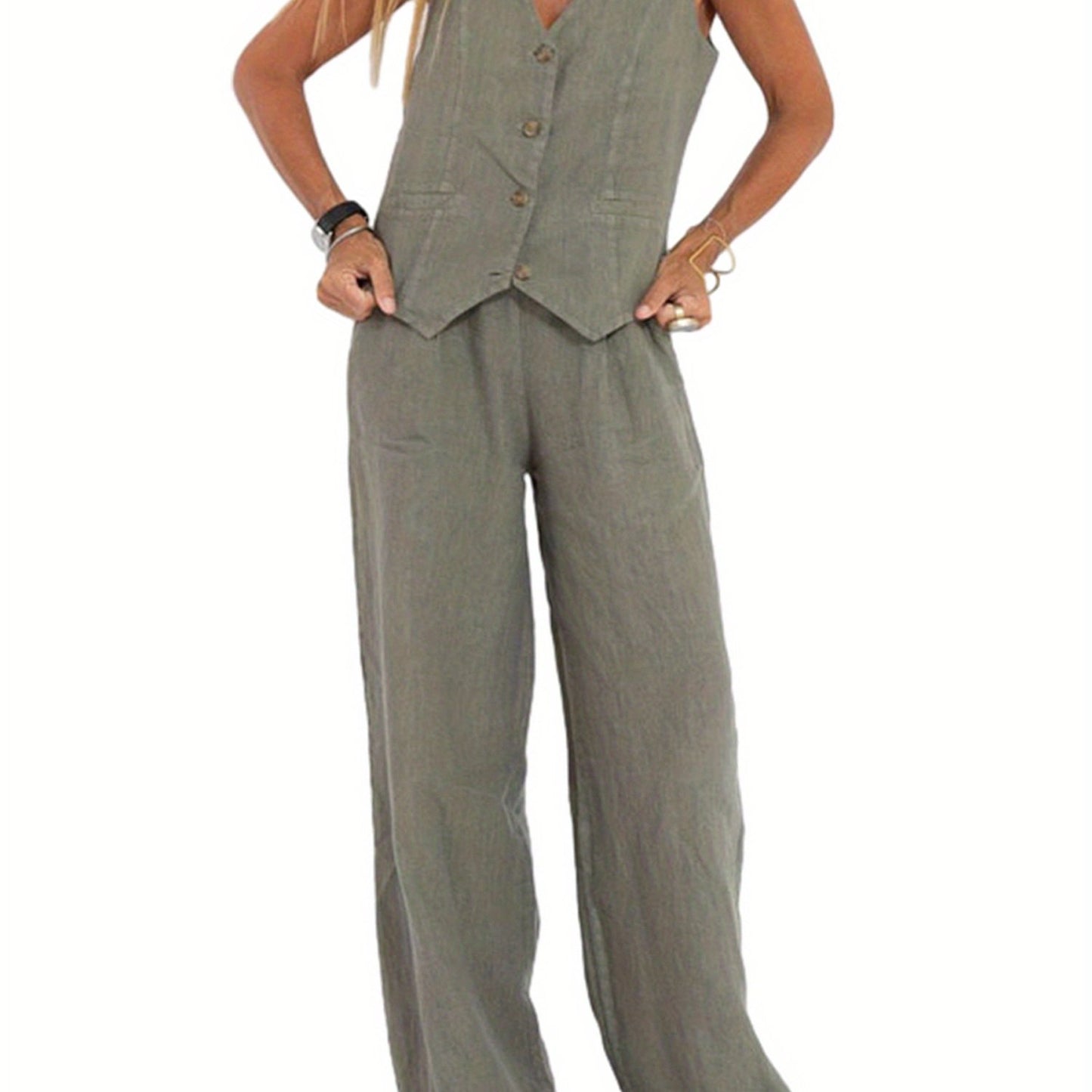 Calerra Vest & Wide-Leg Set