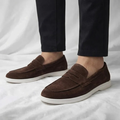 Monaco Suede Penny Loafers