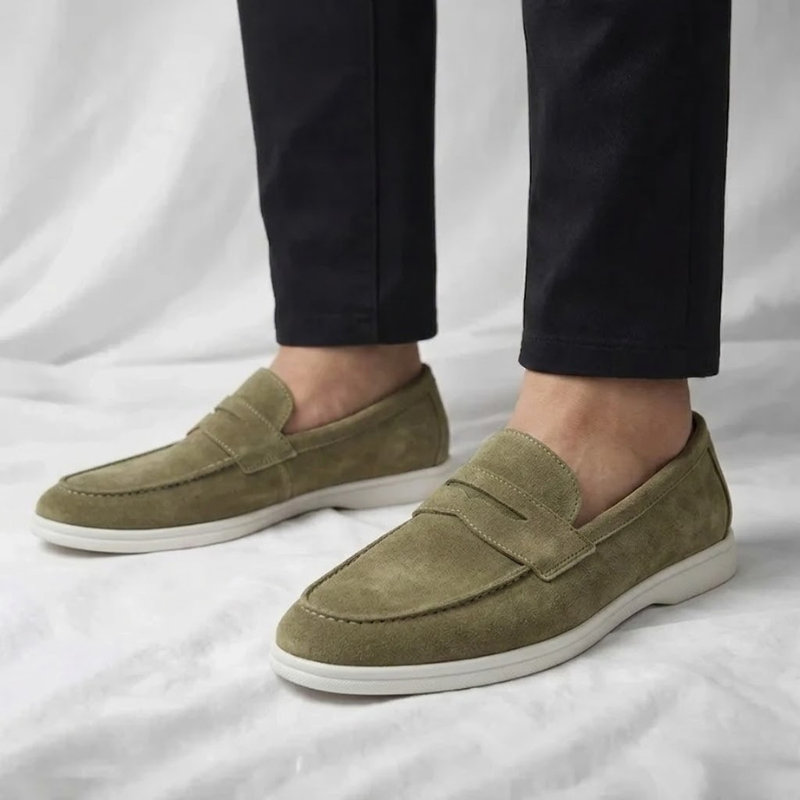 Monaco Suede Penny Loafers