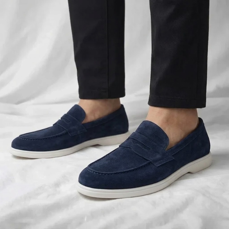 Monaco Suede Penny Loafers