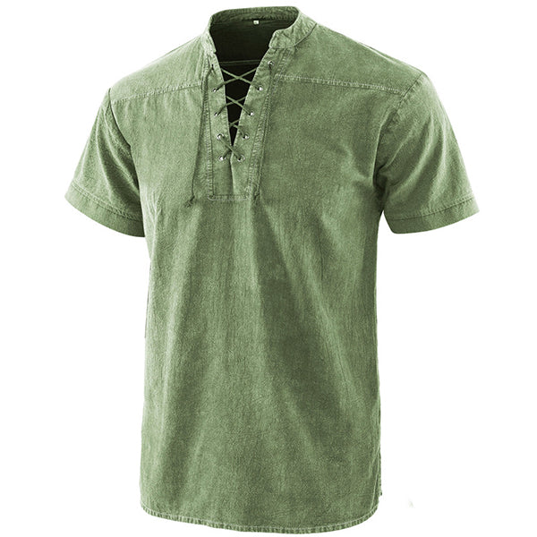 Medieval Short Sleeve Lace-Up Tunic