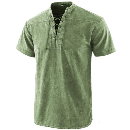 Medieval Short Sleeve Lace-Up Tunic