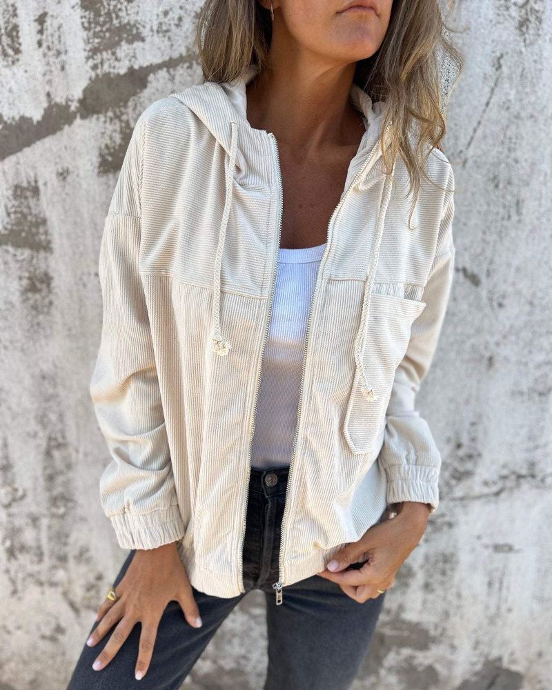 Indie Corduroy Hooded Jacket