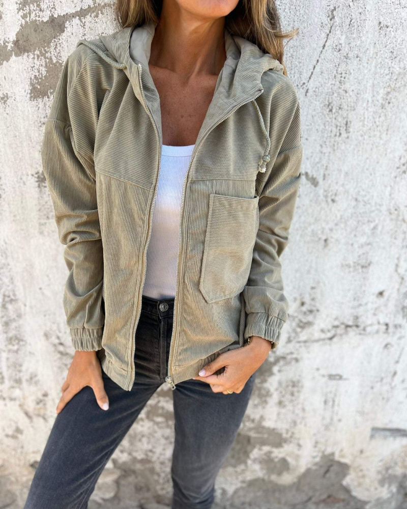 Indie Corduroy Hooded Jacket