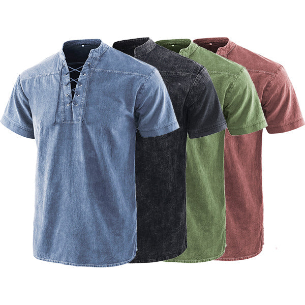 Medieval Short Sleeve Lace-Up Tunic