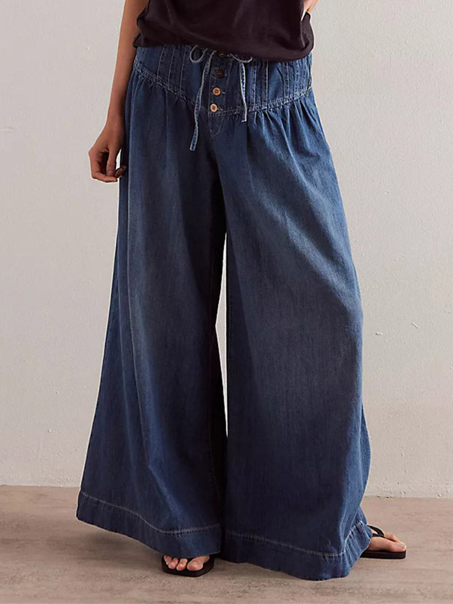 Isla Wide-Leg Denim Trousers