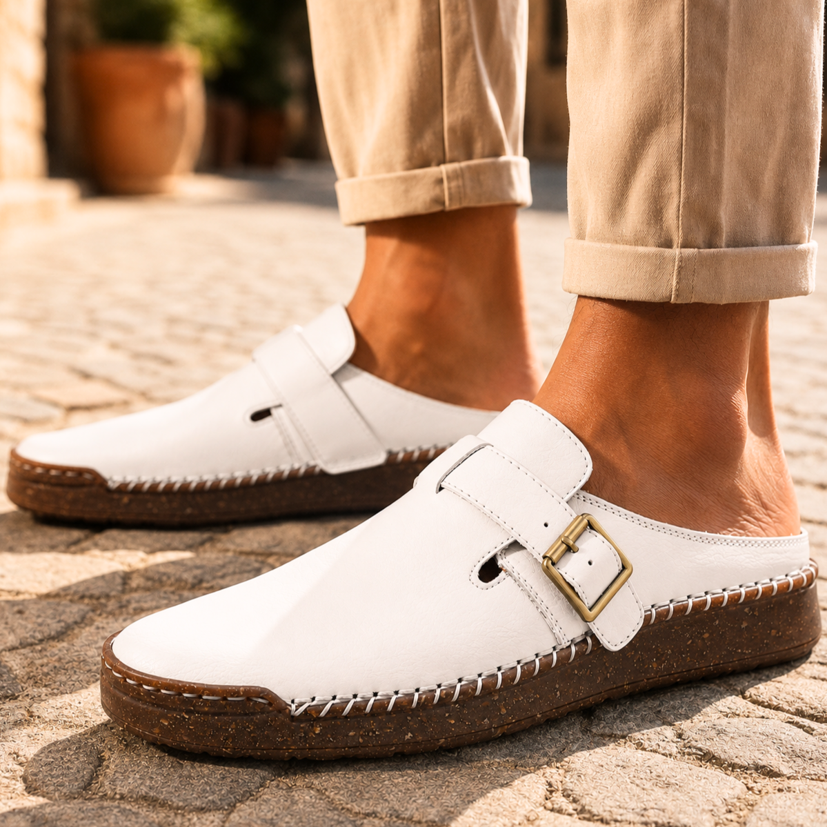 Rhodes Leather Mule Sandals