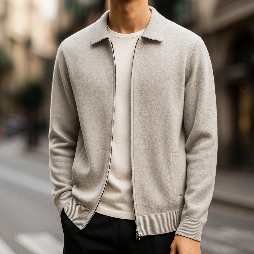 Elliot Collared Knit Jacket
