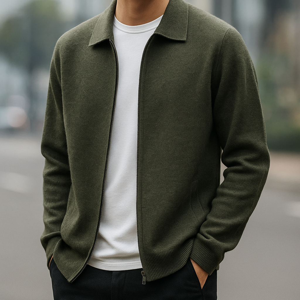 Elliot Collared Knit Jacket