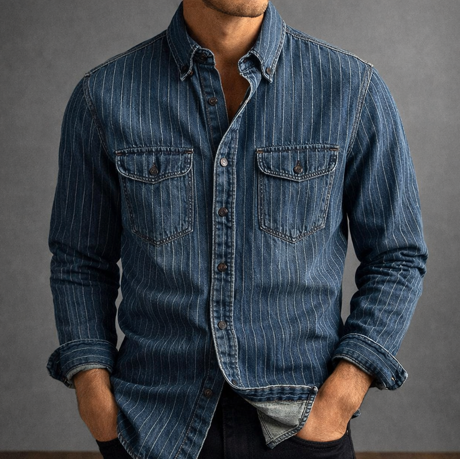 Hunter Pinstripe Denim Shirt