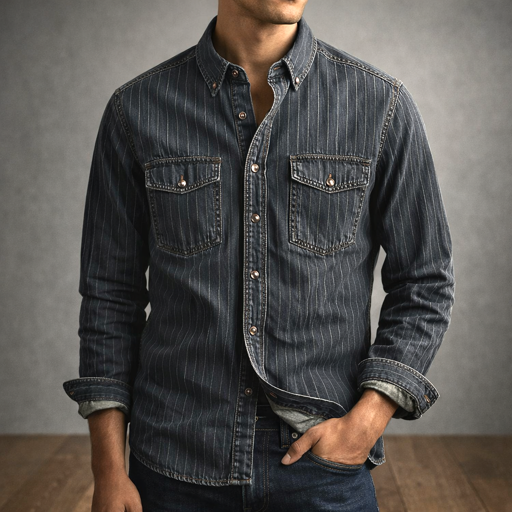 Hunter Pinstripe Denim Shirt