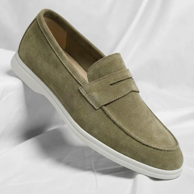 Monaco Suede Penny Loafers