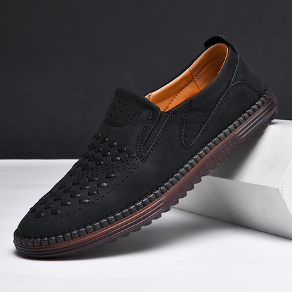 Bastian Woven Suede Slip-On Loafer