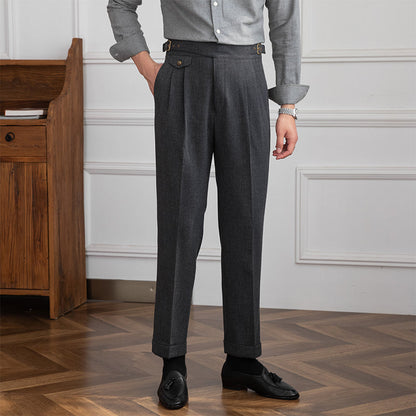 Porto Textured Pleated Trousers
