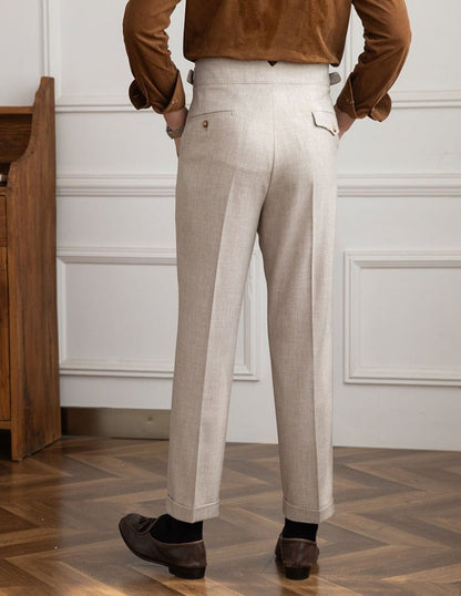 Porto Textured Pleated Trousers