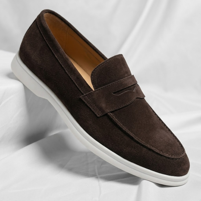 Monaco Suede Penny Loafers