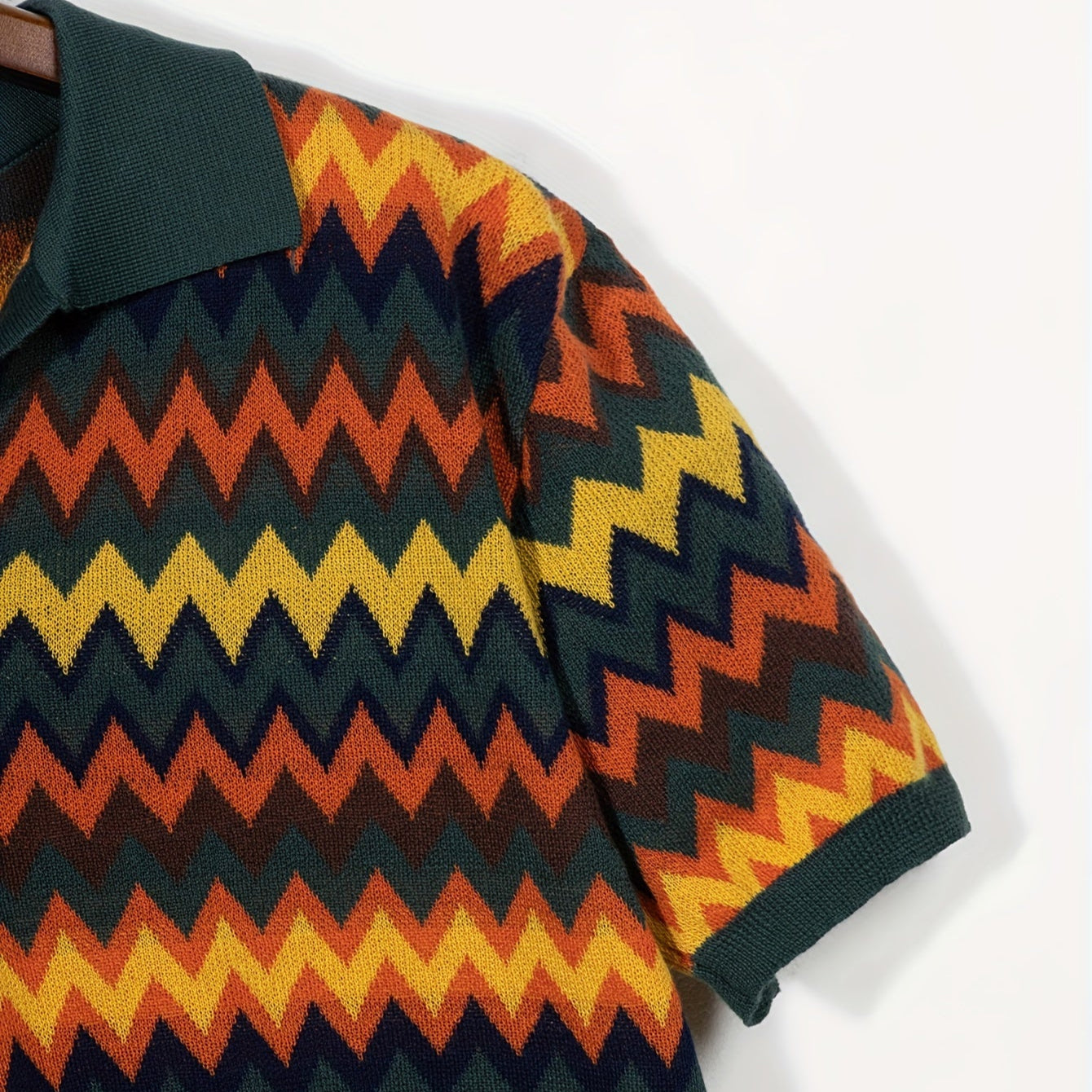Retro Chevron Knit Polo