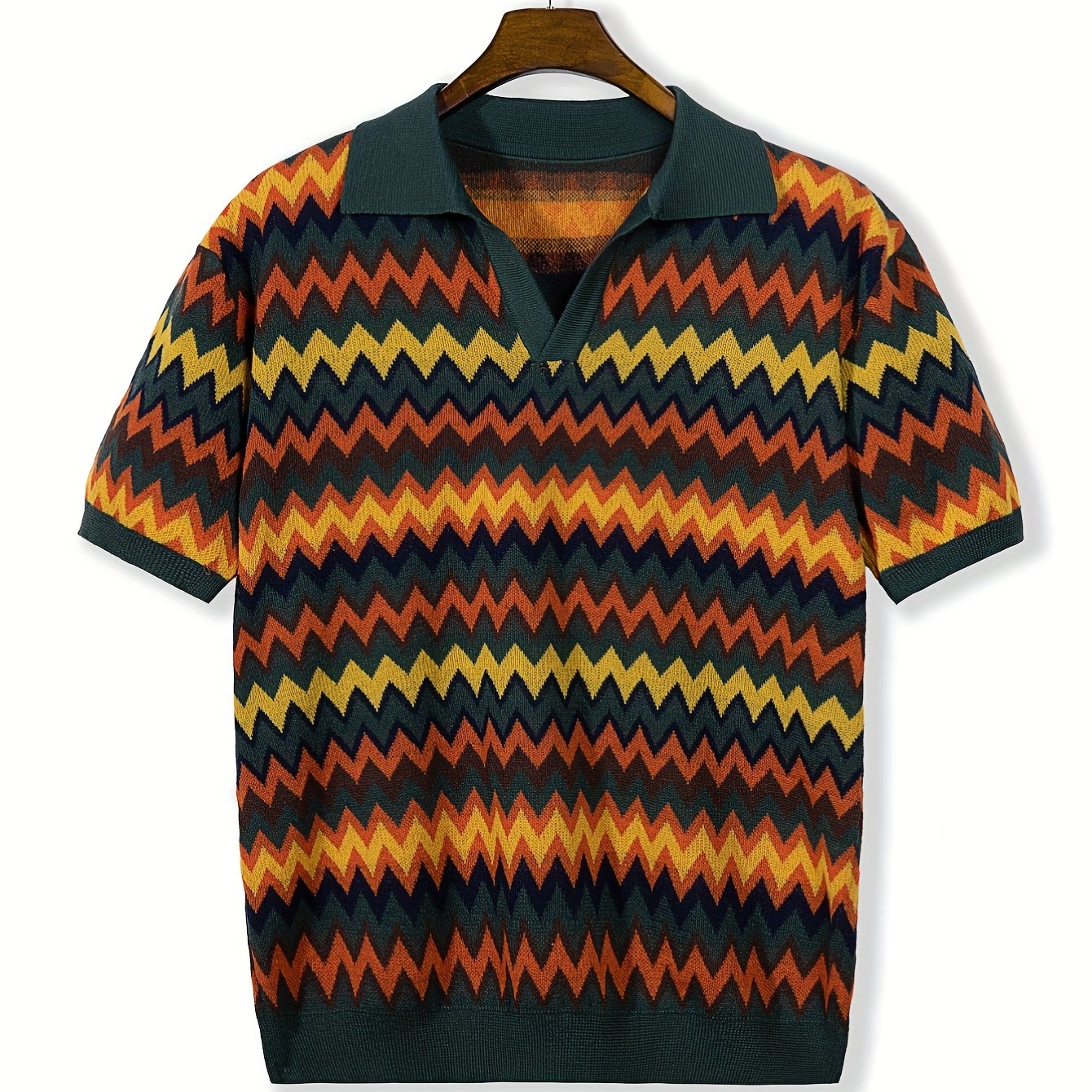 Retro Chevron Knit Polo