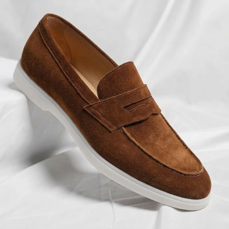 Monaco Suede Penny Loafers