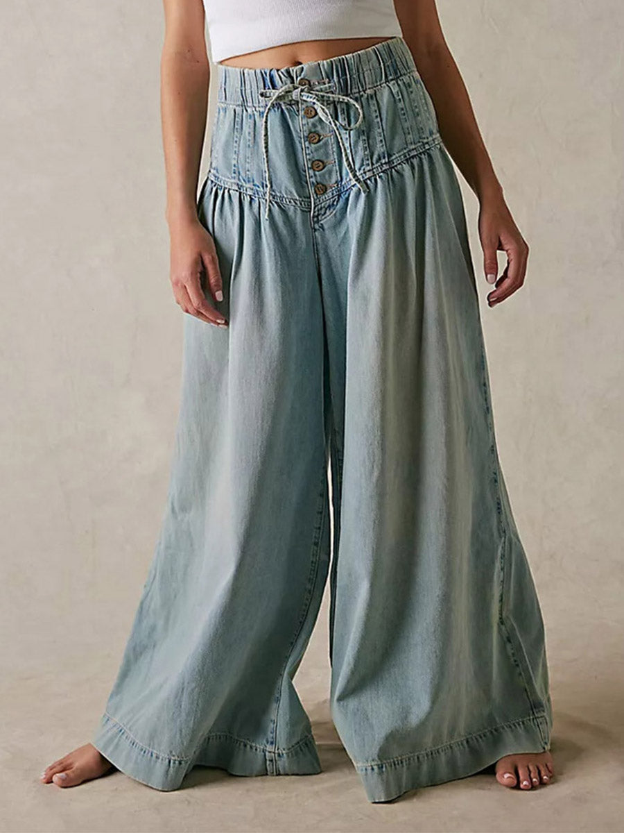 Isla Wide-Leg Denim Trousers