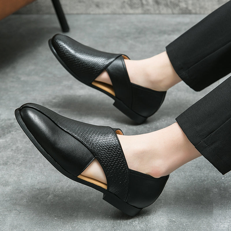 Enzo Woven Leather Loafers