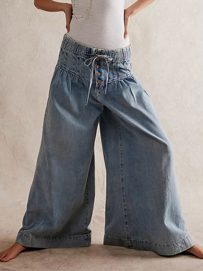 Isla Wide-Leg Denim Trousers