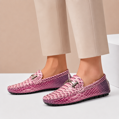 Enrico Embossed Leather Loafers