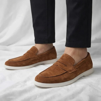 Monaco Suede Penny Loafers
