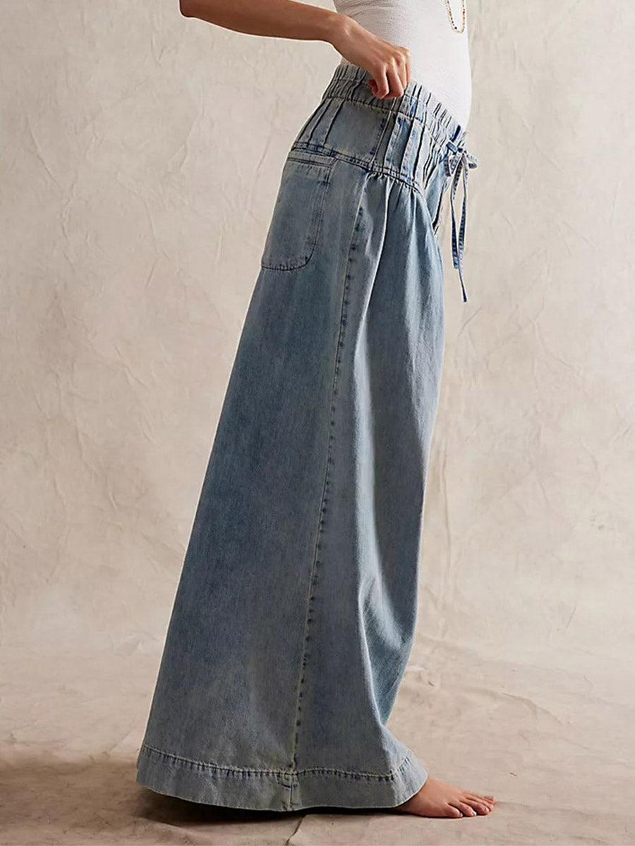 Isla Wide-Leg Denim Trousers