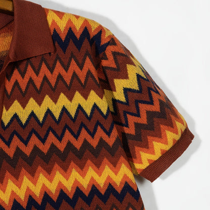 Retro Chevron Knit Polo