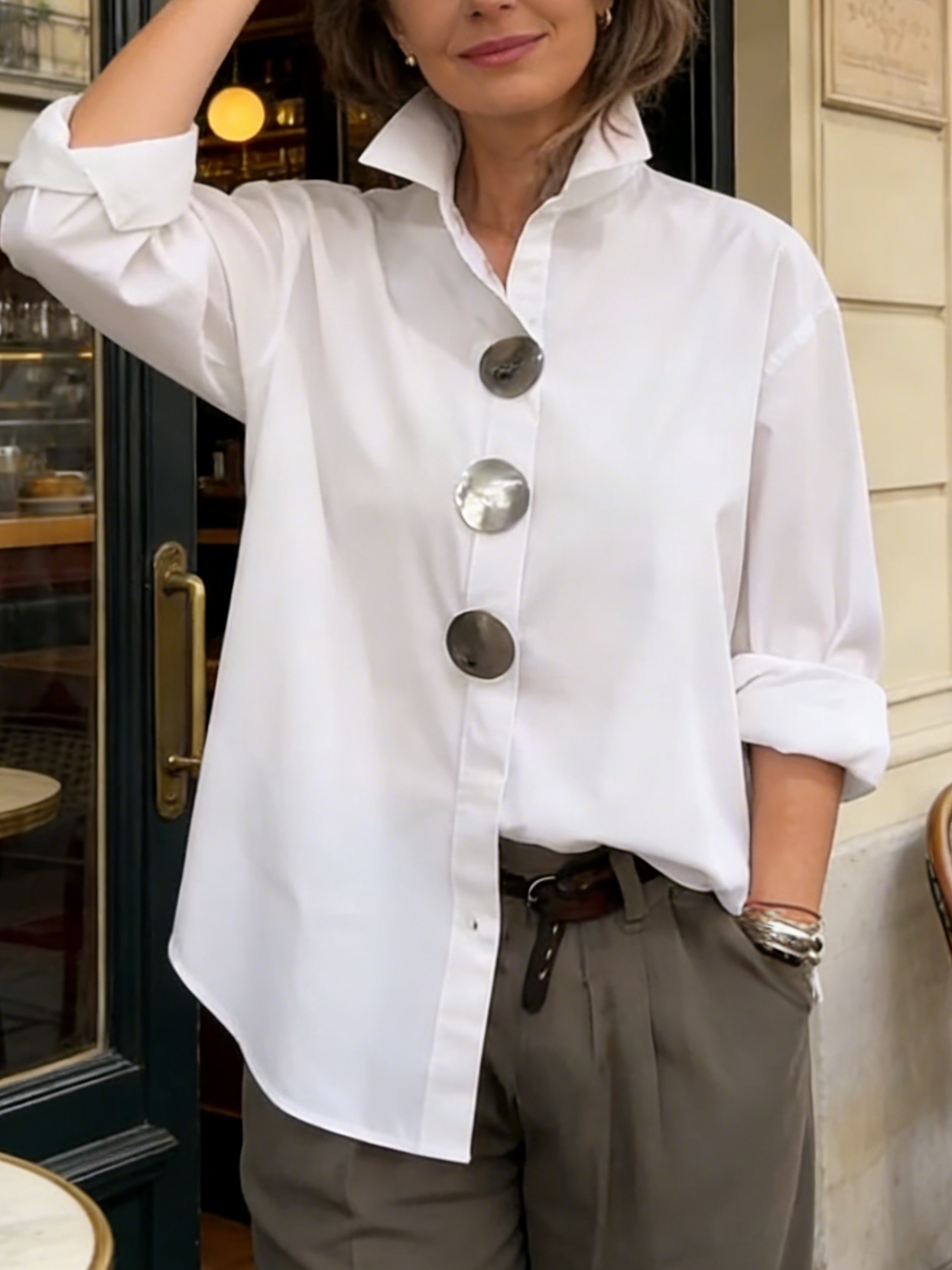 Alessia Statement Button Shirt