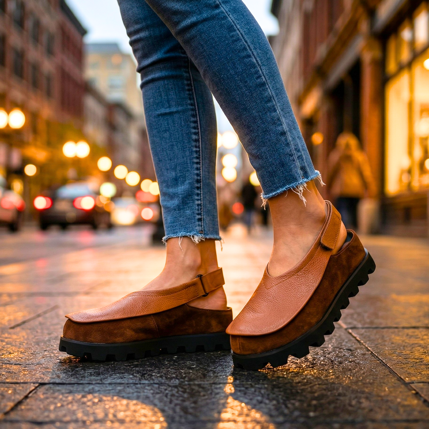 Chelsea Platform Slingback Loafers