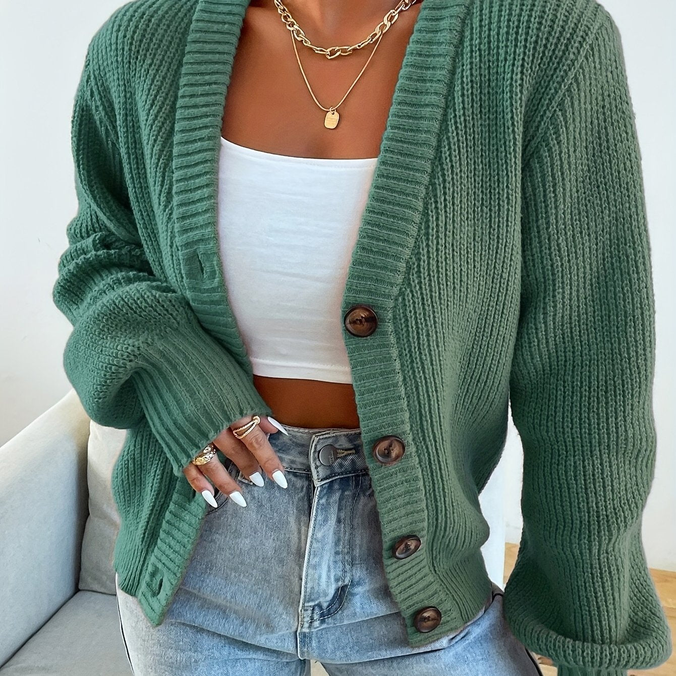 Patterned Elegance Knitted Cardigan