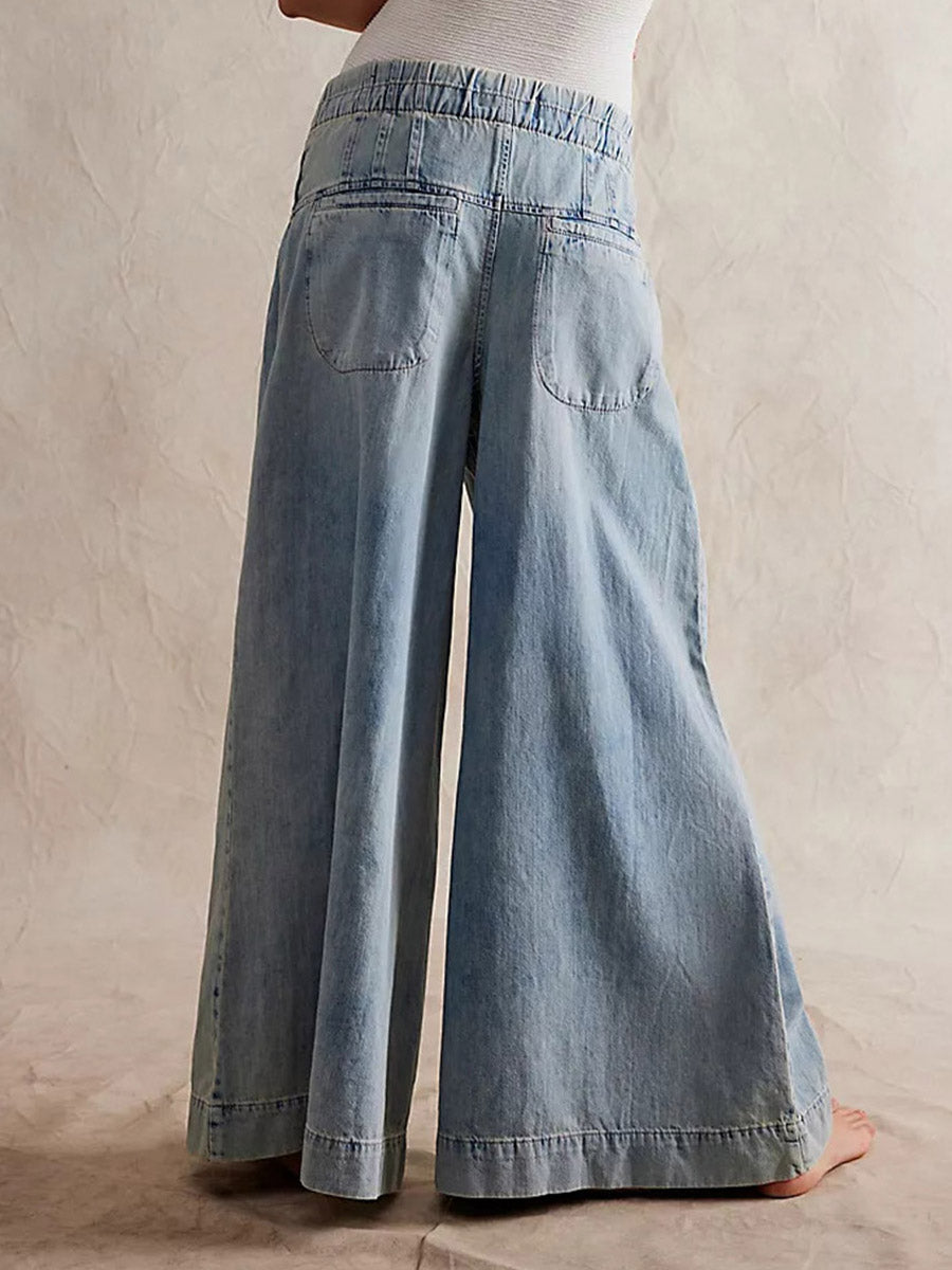 Isla Wide-Leg Denim Trousers