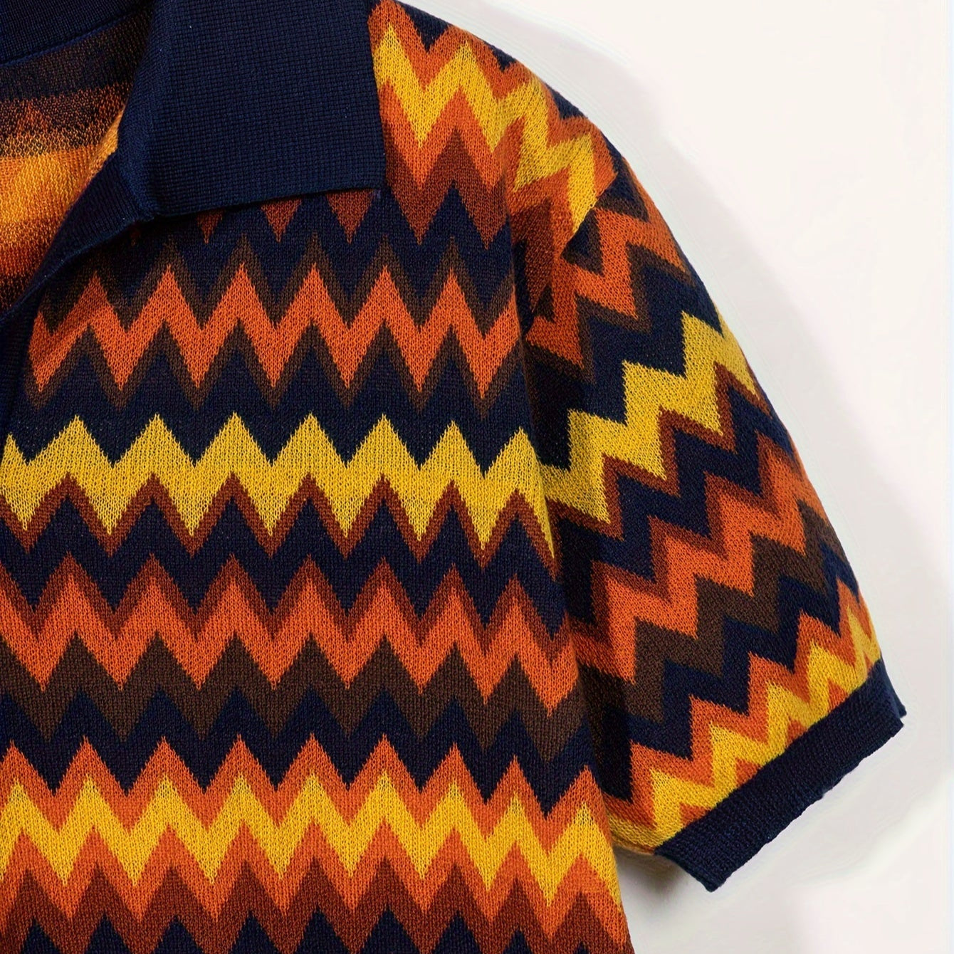 Retro Chevron Knit Polo