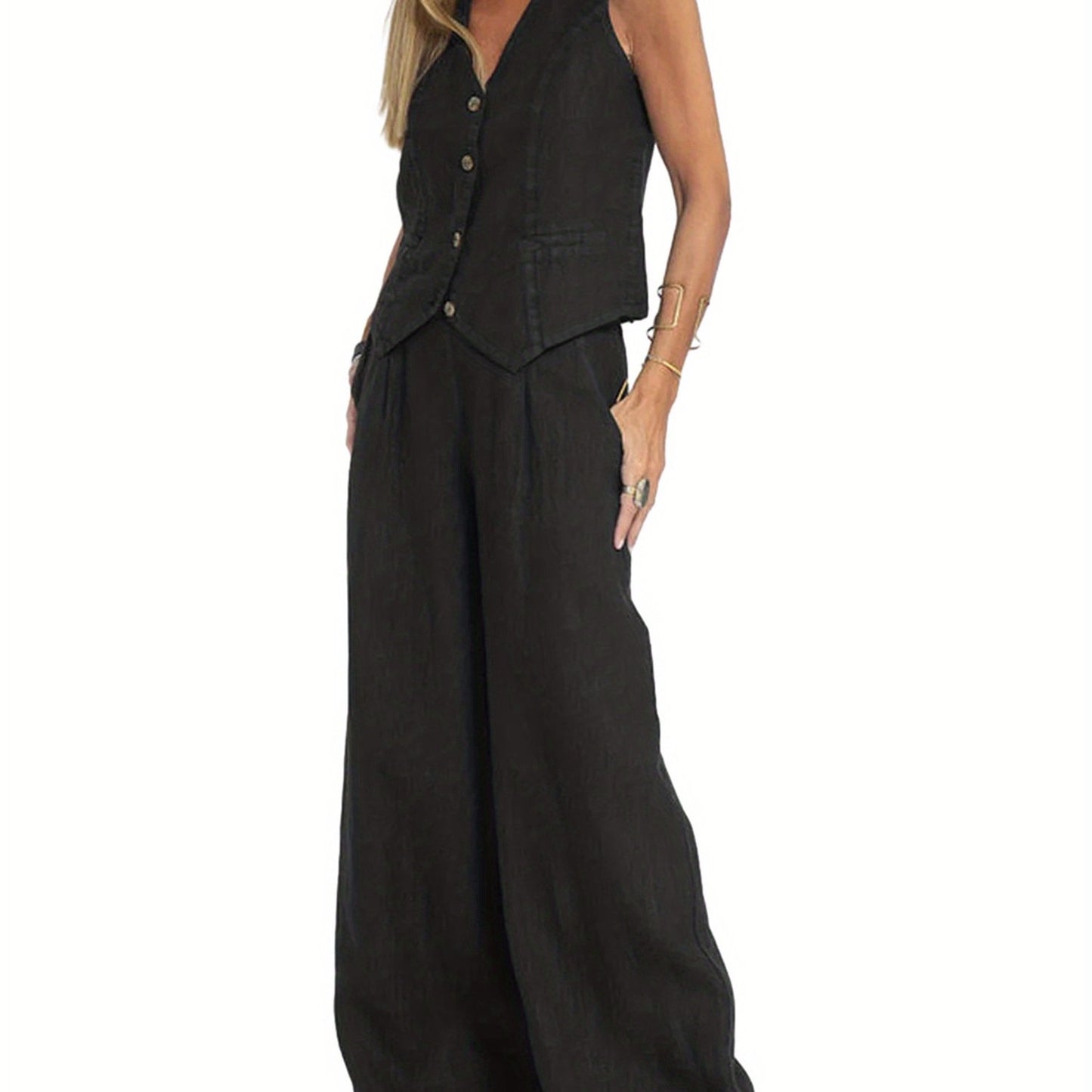 Calerra Vest & Wide-Leg Set