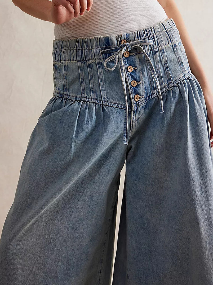 Isla Wide-Leg Denim Trousers
