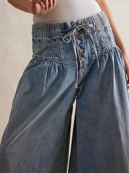 Isla Wide-Leg Denim Trousers