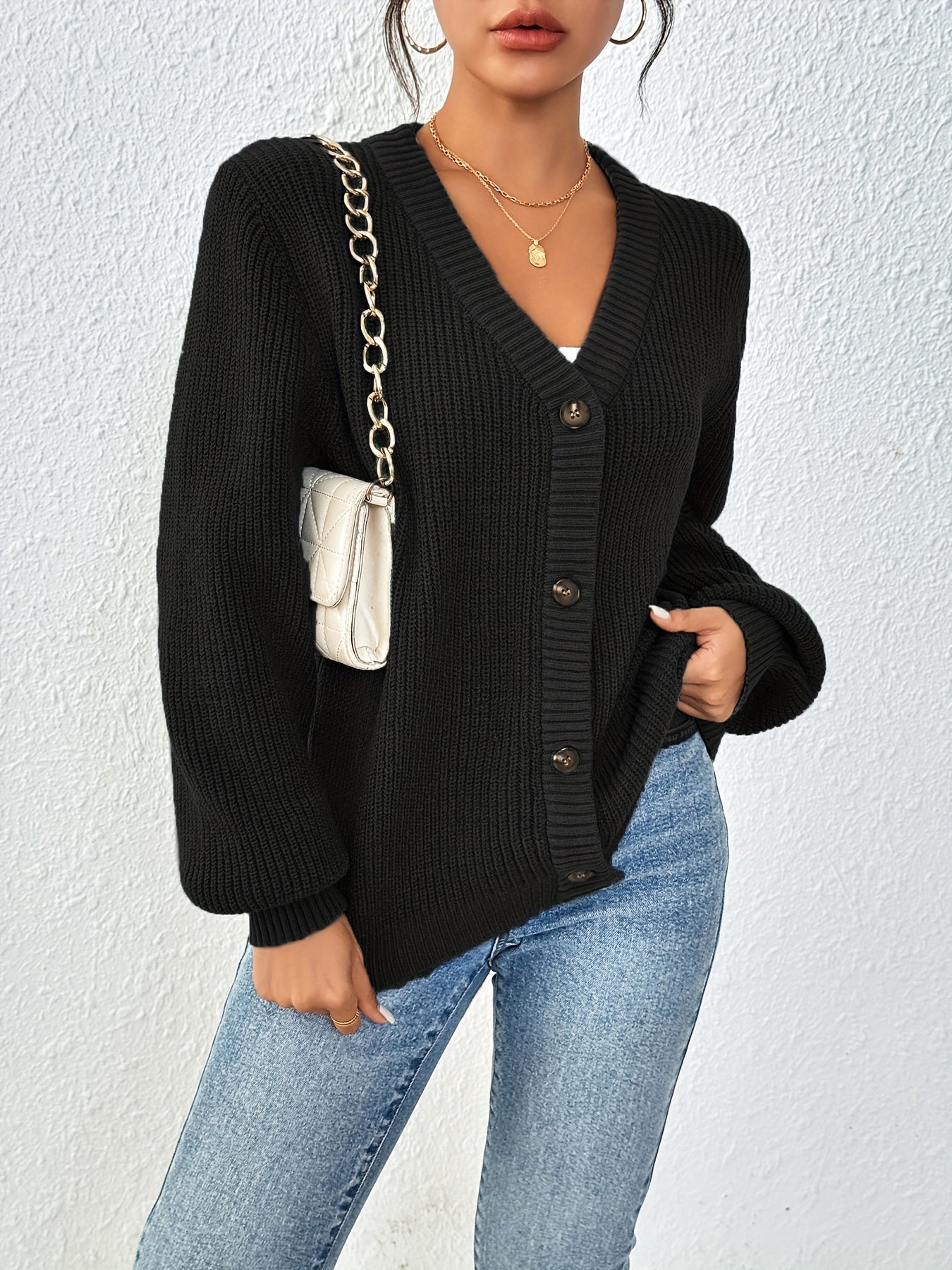Patterned Elegance Knitted Cardigan