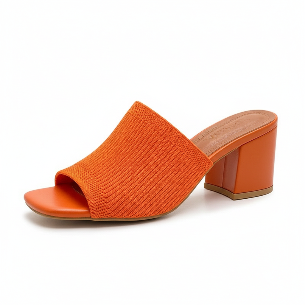 Vivienne Ribbed Knit Block Heel