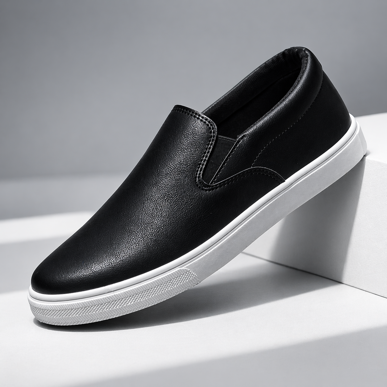 Metro Leather Slip On Trainers