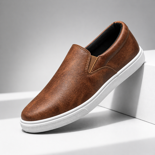 Metro Leather Slip On Trainers