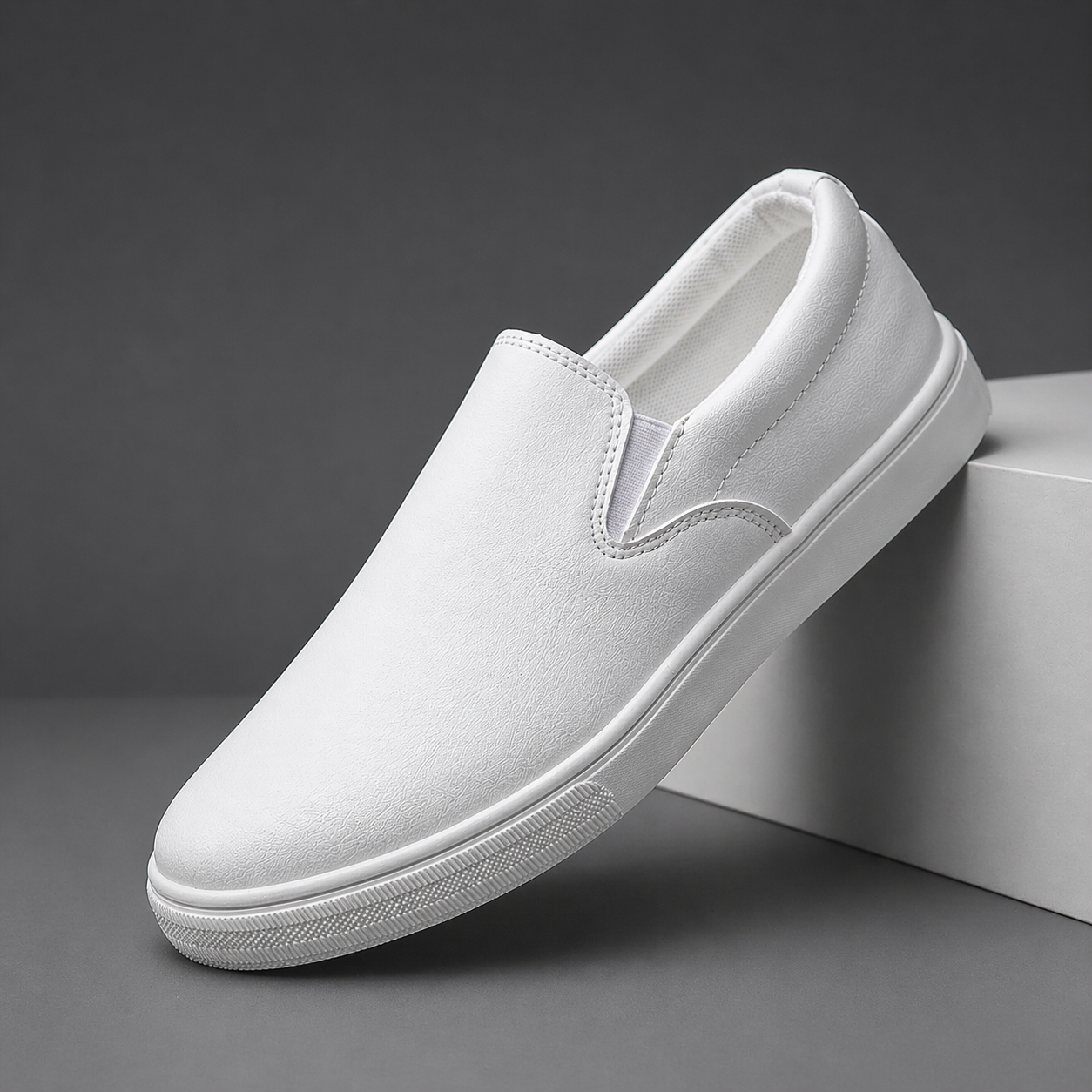 Metro Leather Slip On Trainers