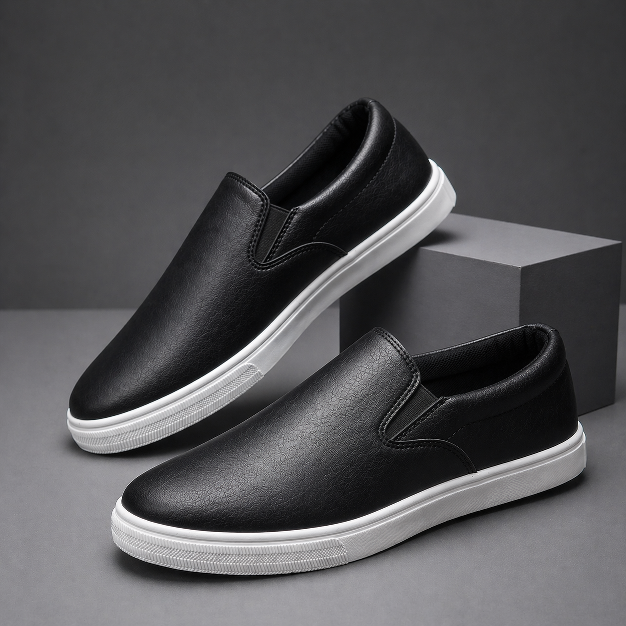 Metro Leather Slip On Trainers