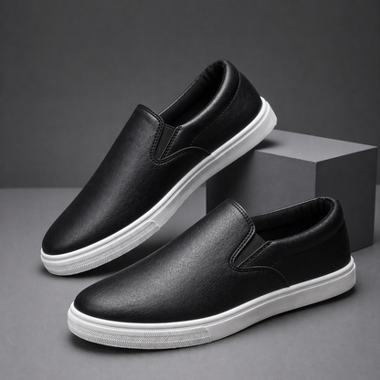 Metro Leather Slip On Trainers