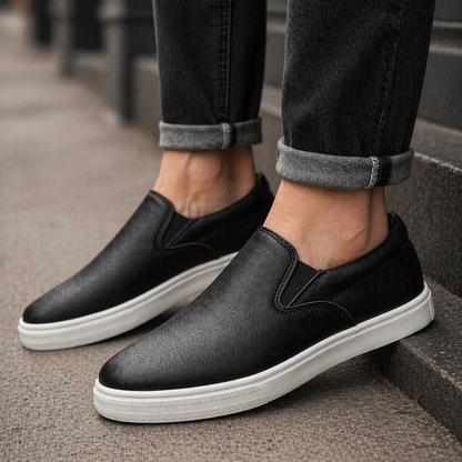 Metro Leather Slip On Trainers
